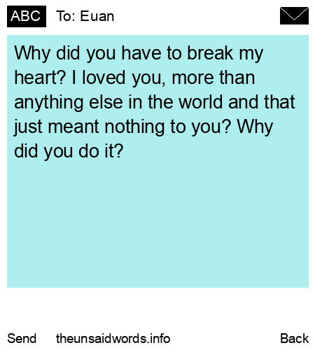 unsent message to Euan