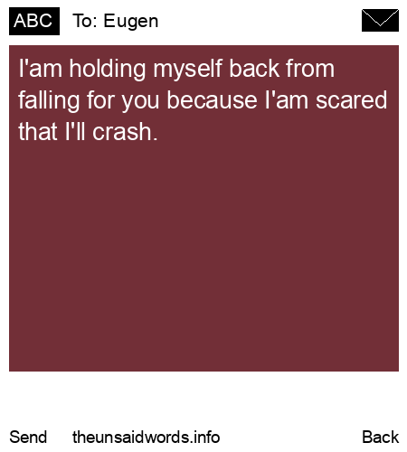 unsent message to Eugen