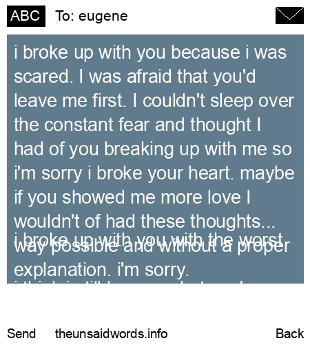 unsent message to eugene