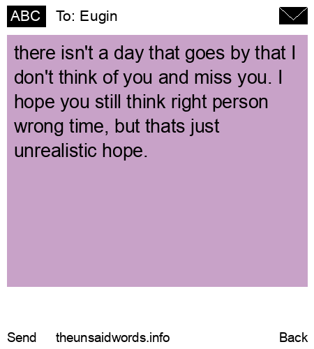 unsent message to Eugin