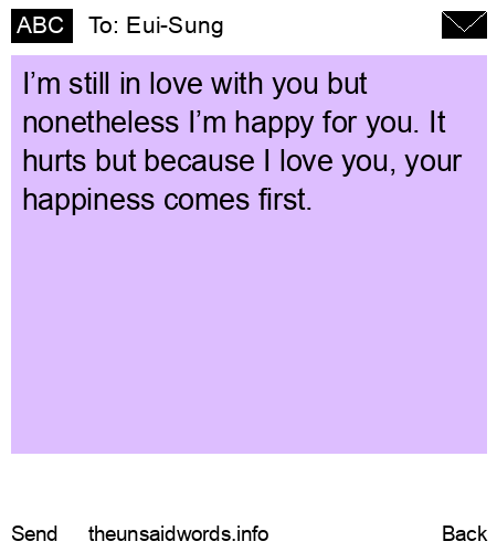 unsent message to Eui-Sung