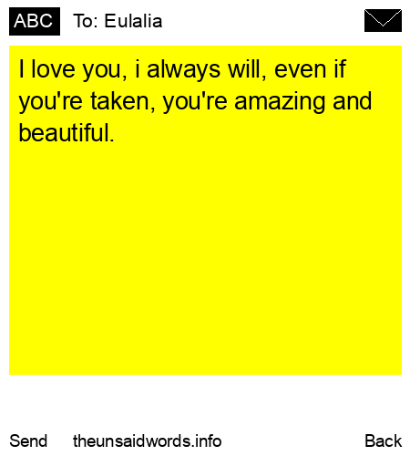 unsent message to Eulalia
