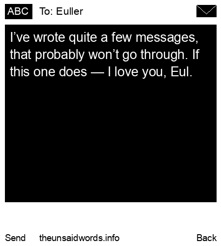 unsent message to Euller