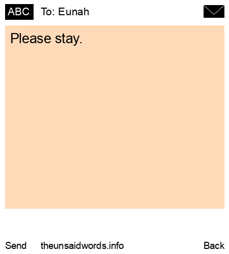 unsent message to Eunah