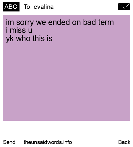 unsent message to evalina