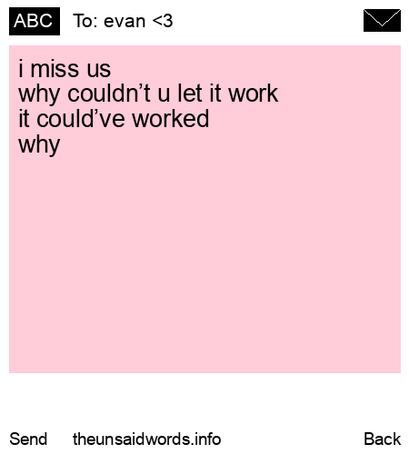 unsent message to evan <3