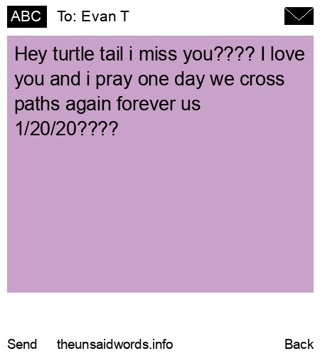 unsent message to Evan T