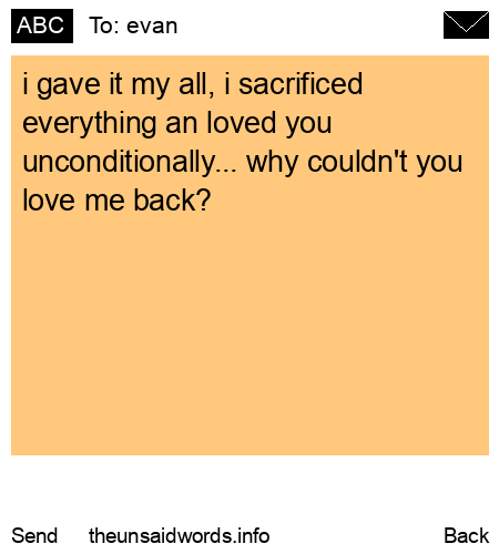unsent message to evan