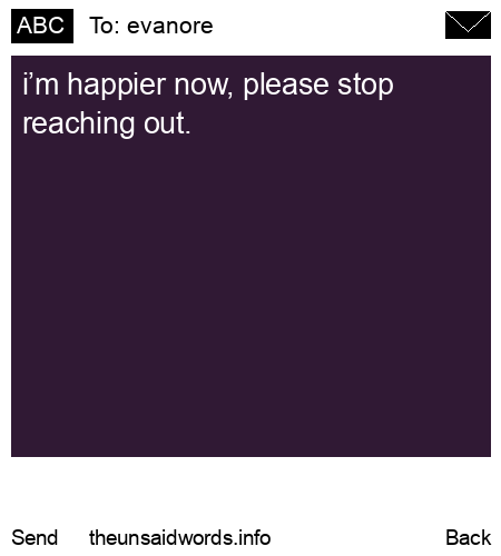 unsent message to evanore