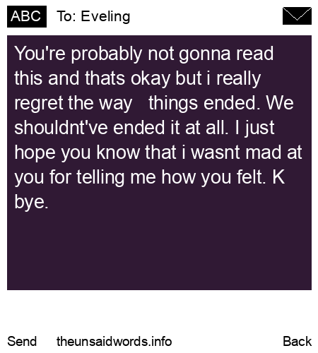 unsent message to Eveling