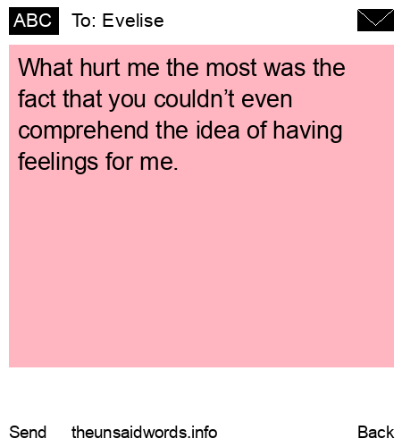 unsent message to Evelise