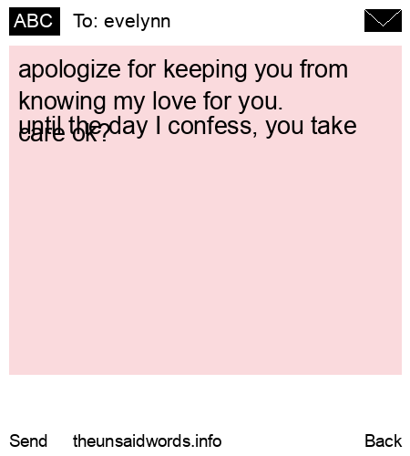 unsent message to evelynn