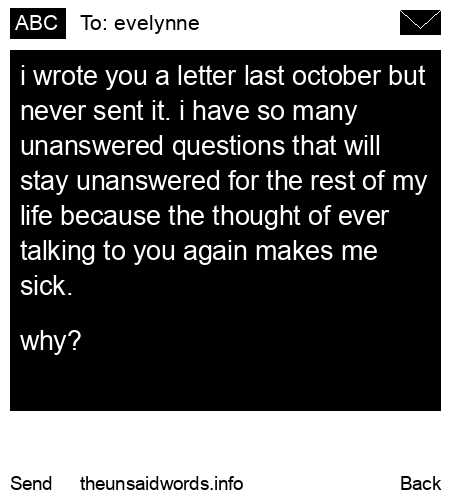 unsent message to evelynne