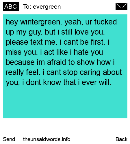unsent message to evergreen