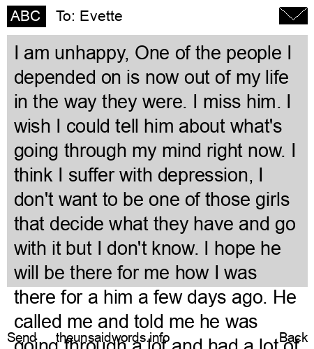 unsent message to Evette