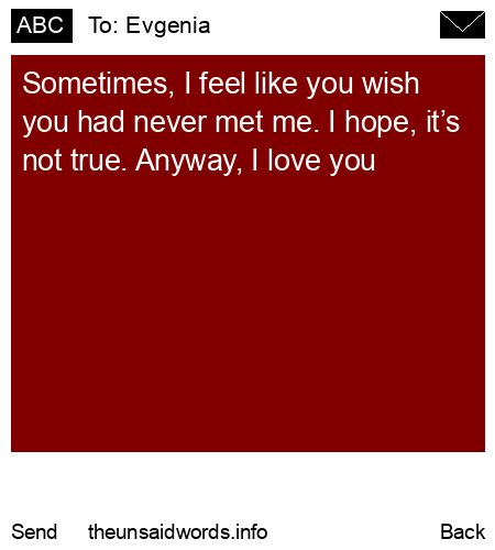 unsent message to Evgenia