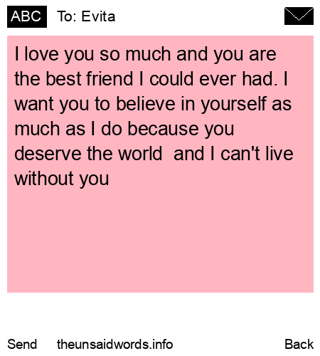 unsent message to Evita