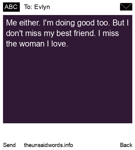 unsent message to Evlyn