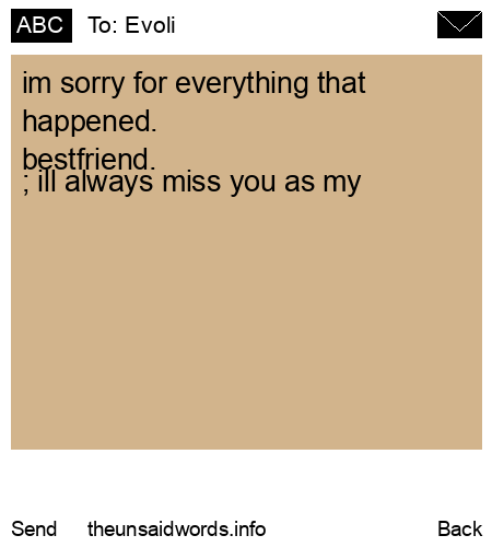 unsent message to Evoli