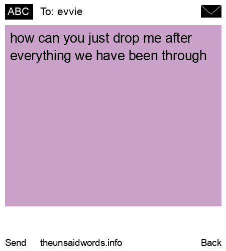 unsent message to evvie
