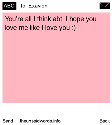 unsent message to Exavion