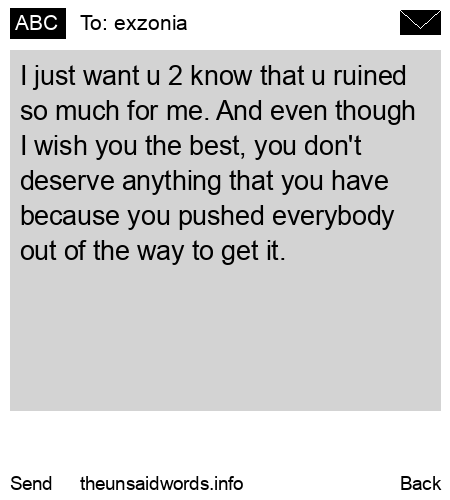 unsent message to exzonia