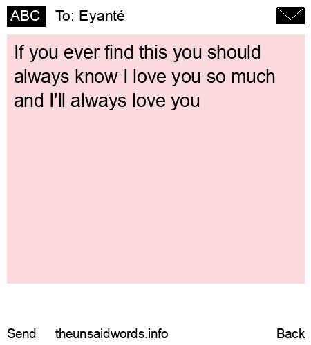 unsent message to Eyanté 