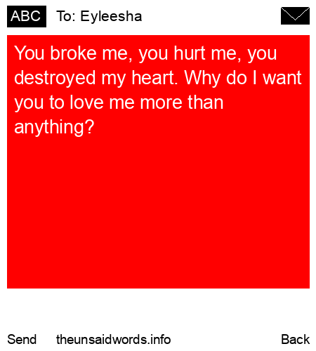 unsent message to Eyleesha
