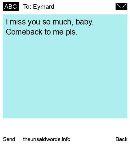 unsent message to Eymard