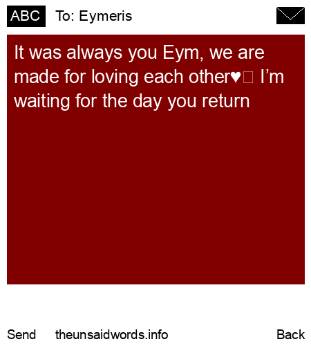 unsent message to Eymeris