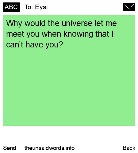 unsent message to Eysi