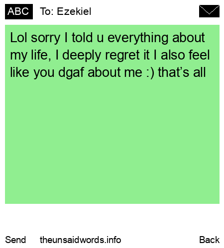 unsent message to Ezekiel