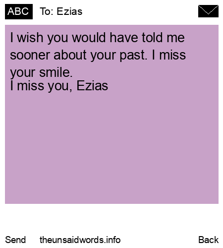 unsent message to Ezias 