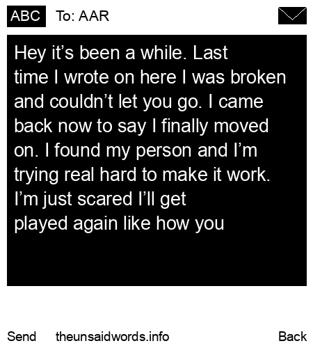 unsent message to AAR