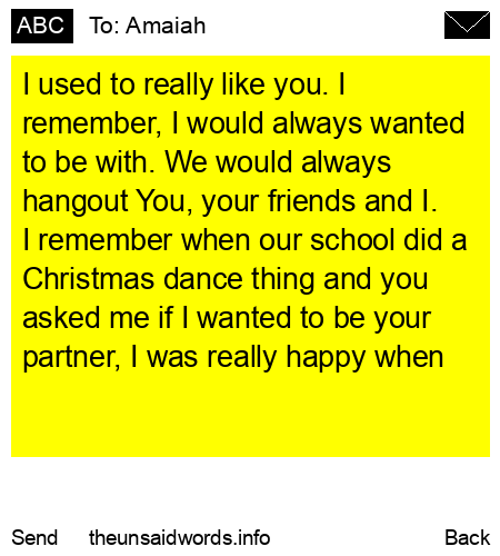 unsent message to Amaiah