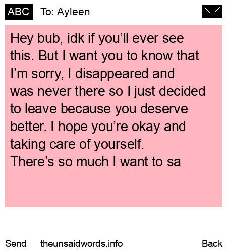 unsent message to Ayleen