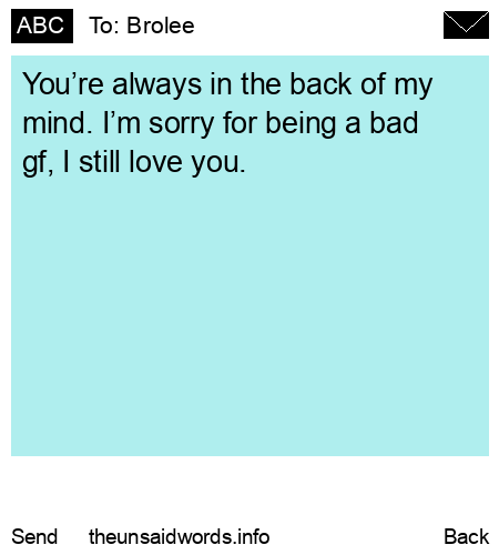 unsent message to Brolee