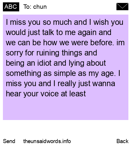 unsent message to chun