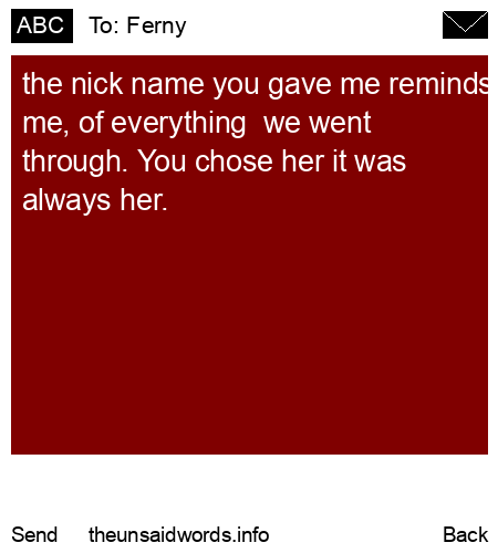 unsent message to Ferny