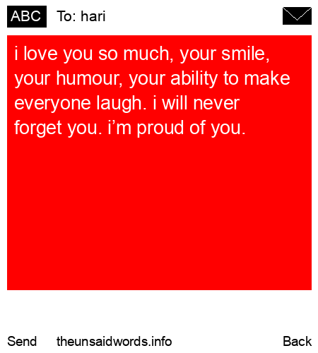 unsent message to hari