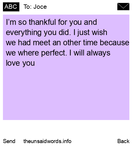 unsent message to Joce