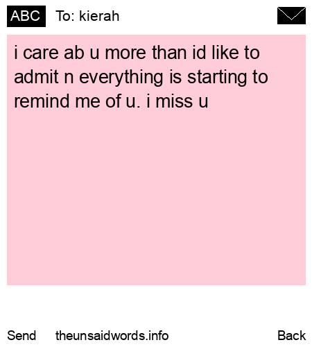 unsent message to kierah
