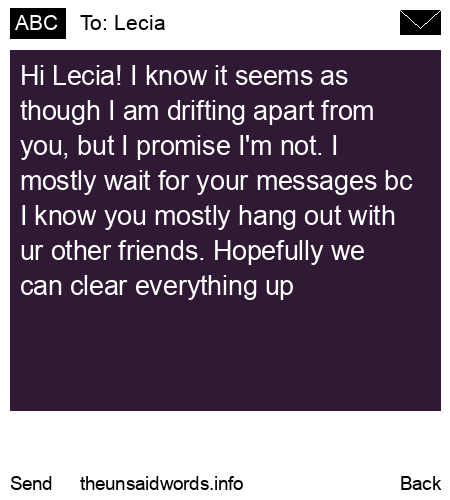 unsent message to Lecia