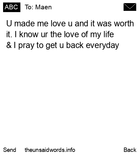 unsent message to Maen