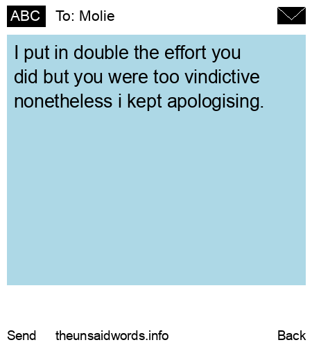 unsent message to Molie 