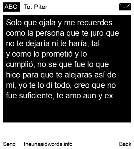 unsent message to Piter