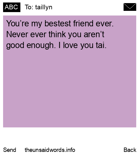 unsent message to taillyn