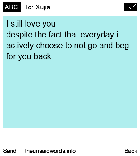 unsent message to Xujia 