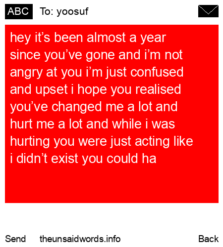 unsent message to yoosuf