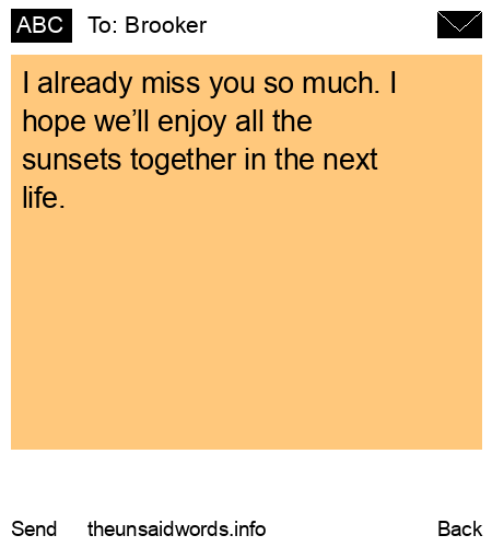 unsent message to Brooker